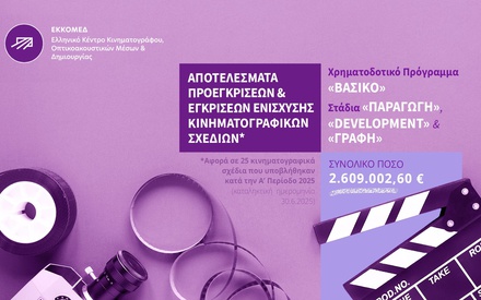 ΕΚΚΟΜΕΔ: Εγκρίσεις και προεγκρίσεις 25 κινηματογραφικών σχεδίων | Οκτώβριος 2025
