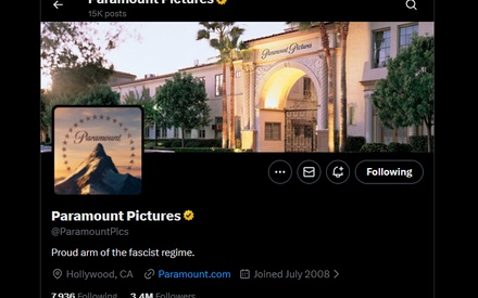 Χακερς άλλαξαν την περιγραφή της Paramount Pictures στο X σε «Περήφανος βραχίονας του φασιστικού καθεστώτος»