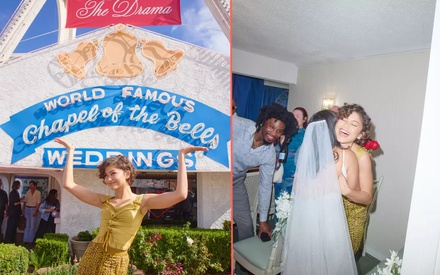 Η Ζεντάγια έκανε έκπληξη σε γάμο στο Λας Βέγκας για την προώθηση της νέας της ταινίας «The Drama»